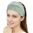 thumbnail image 4 of Unique Bargains 1 Pc Headband Floral Lace Wide Design Hairband for Women Light Green, 4 of 5