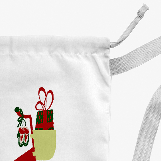Simply Daisy Merry Bird Bike 28 x 36 inch Red Laundry Bag