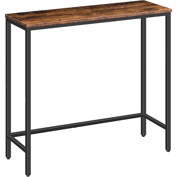 HOOBRO 29.5" Wooden Narrow Console Table Sofa Table Entryway Living Room Rustic Brown BF75XG01