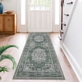thumbnail image 3 of Abstract Geometric Area Rug 2x6FT - Stain & Slip Resistant for Home, green, 3 of 14