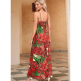 thumbnail image 4 of Vestido de Verano 2025 para Mujer, con Estampado Floral, Lazo Frontal, Tirantes Finos, Informal, Bohemio, para Playa, Suelto, Rojo, Talla XXL, 4 of 6