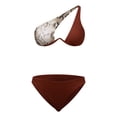 thumbnail image 4 of XIYON Bikini Sets For Women Solid Color V Neck Knot Front Push Up High Leg Thong Two Piece Swimsuit Bathing Suit 2026, 4 of 7