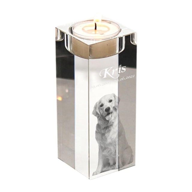 Custom Personalized 3D Crystal Candle Holder - Unique Gift for Christmas, Birthday, Wedding