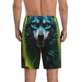 thumbnail image 4 of Lsque Fluorescent Wolf Mens Sleep Pajama Shorts,Short Pajama Pants, Cotton Ultra-Soft Knit-Small, 4 of 9