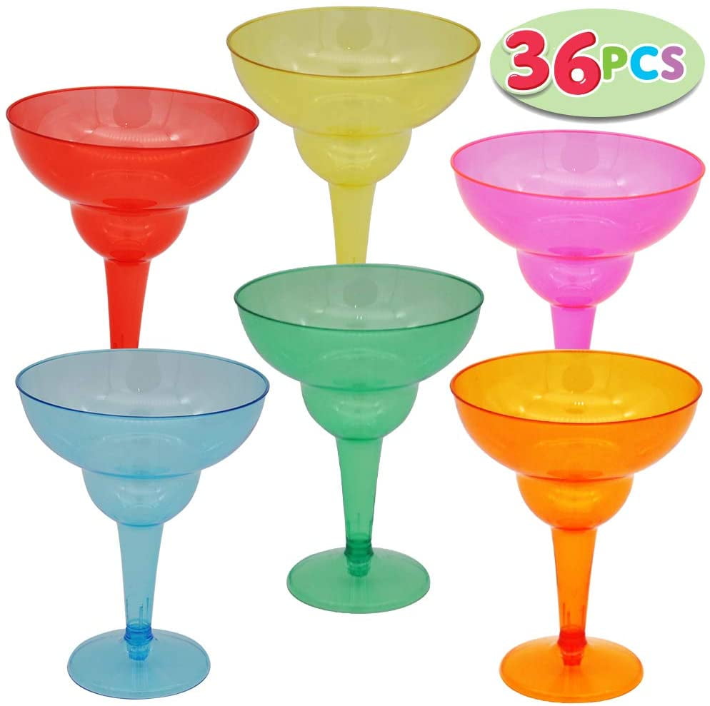 Ottoy 36 Packs Plastic Margarita Glasses Cups 12 oz