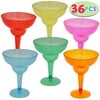 Ottoy 36 Packs Plastic Margarita Glasses Cups 12 oz Disposable Cinco De Mayo Fiesta Party Decoration for Fun Taco Party Supplies, Neon Cocktail Cups, Mexican Theme for Carnivals, Dia De Muertos