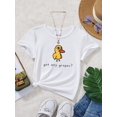 thumbnail image 3 of Young Girls Casual Cute Duck & Slogan Print Short Sleeve T-Shirt, 3 of 8