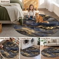 thumbnail image 6 of Brown Marble Round Area&nbsp;Rug 6ft Modern Abstract Art Black Grey Gold Marble Waves Non-Slip&nbsp;Washable Circle Rugs Soft Felt Indoor Floor Mat for Bedroom Kitchen Living Room Bathroom, 6 of 9