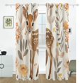 thumbnail image 2 of Deer Flowers and Leaves Black Out Curtains 84 Inch Length Curtains for Sliding Glass Doors Bedroom Living Room 2 Pack, 2 of 6