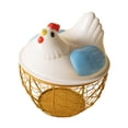 thumbnail image 4 of Cesta de huevo de pollo huevo contenedor titular de alambre de hierro portátil huevo de pollo titular encimera de recogida de huevos cesta para , Oro, 4 of 8
