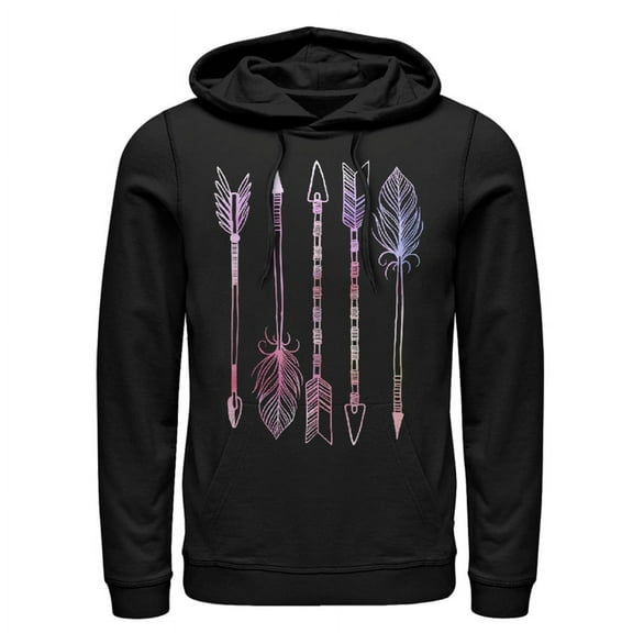Men's Lost Gods Watercolor Arrows Pull Over Hoodie Black Small