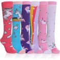 thumbnail image 1 of ORUYROP Girls Knee High Socks Cartoon Animal Patterns Cotton Over Calf Socks, 1 of 6