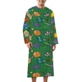 thumbnail image 2 of Planet Print Space Earth Astronomy Science Green Bathrobe Plush Bathrobe Cozy Unisex Winter Bathrobe Warm Water Absorbent, 2 of 9