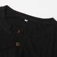 thumbnail image 6 of Men Summer Tops Mens Muscle Slim Shirts Crewneck Longline T Shirt Gym Workout Athletic Shirt Tees With Button Long Sleeve Shirts for Men Sexy Swim Top Full Sleeve Lady Tunic Plain Long Top Black L, 6 of 8