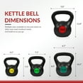 thumbnail image 2 of Signature Fitness Adjustable Sand-Filled Kettlebell Set, Black, Color-Coded Yellow/Green/Blue/Red Marks, Available in 30LB, 45LB, and 50LB Sets, Home Strength Training Equipment, 2 of 6