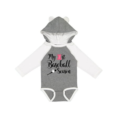 

Inktastic My 1st Baseball Season Gift Baby Girl Long Sleeve Bodysuit