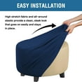 thumbnail image 6 of Round Ottoman Cover, Stretch Ottoman Slipcover Round Ottoman Storage Cover Folding Stool Covers Furniture Protector Covers, Fit Dia 20" - 23" (Navy Blue, Medium), 6 of 8