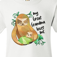 thumbnail image 4 of Inktastic My Great Grandma Loves Me Cute Sloth and Baby Youth T-Shirt, 4 of 5