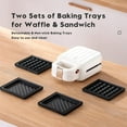 thumbnail image 3 of Hweilai Mini Presse à Sandwich, Gaufrier 2 en 1 Portable Presse à Panini Gril (Rouge), 3 of 8