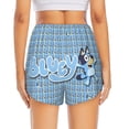 thumbnail image 2 of Lsque Bluey Printed Women's Running Shorts with Liner Pockets,Elastic Quick Dry Workout Athletic Gym Yoga Shorts,Womens High Waist Shorts-Small, 2 of 9
