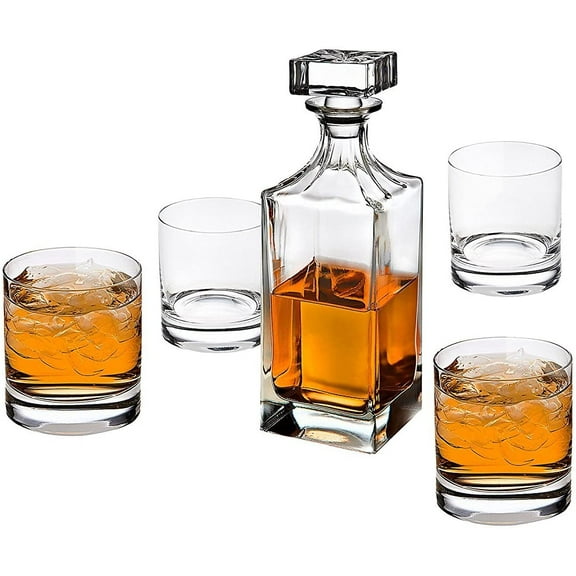 Social 5 Piece Decanter Whiskey Set