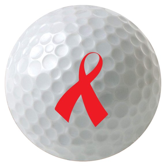 Charity Awareness Ribbon Golf Balls, Multiple Colors, Pick a Color, 3-Pack Printed Golf Balls, Sleeve of 3 Golf Balls