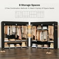 thumbnail image 4 of Riousery 67 Inch Large Portable Wardrobe Closet, 8 Storage Spaces with 4 Hanging Rods, Steel Frame Fabric Organizer, Easy Assembly and Dust Resistant Design, Black, 4 of 6
