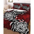 thumbnail image 2 of Quilts Twin XL Size, Red Grey Chrysanthemum Soft Comforter Bedding Set for Bed, Farmhouse Botanical Floral Modern Lightweight Quilted Bedspread with Pillow Cover(2 Pieces) for All Season, 68x98 Inch, 2 of 6