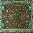 thumbnail image 1 of Ahgly Company Indoor Square Persian Turquoise Blue Traditional Area Rugs, 8' Square, 1 of 4
