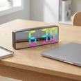 thumbnail image 2 of Unique Bargains Mirror-finish LED Alarm Clock with 3 Brightness Settings 6.3" x 1" x 2.4", 2 of 7