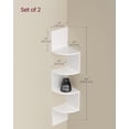 thumbnail image 4 of VASAGLE Set of 2, Corner Shelves Wall Mount, 4-Tier Floating Corner Bookshelves, Plant Shelves for Bedroom, Living Room, Bathroom, Home Office, Cloud White, 4 of 5