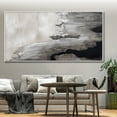 thumbnail image 4 of Large Original Black Gray Abstract Painting Wabi Sabi Textured Wall Art Minimalist Art Black Gray Canvas Painting Bedroom Wall Decor,Unstretched,Frameless,(41*61cm)16*32Inches, 4 of 5