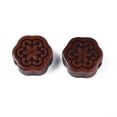 thumbnail image 2 of 10pcs Natural Sandalwood Mala Beads Undyed Flower Coconut Brown 16x15x6.5mm Hole: 1.6mm, 2 of 3