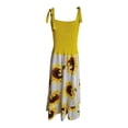 thumbnail image 4 of IROINNID Square Neck Dress For Women Sleeveless Fashion Casual Floral Pleated Sling Irregular Dress Full-Length Prints A-Line Dress, 4 of 4