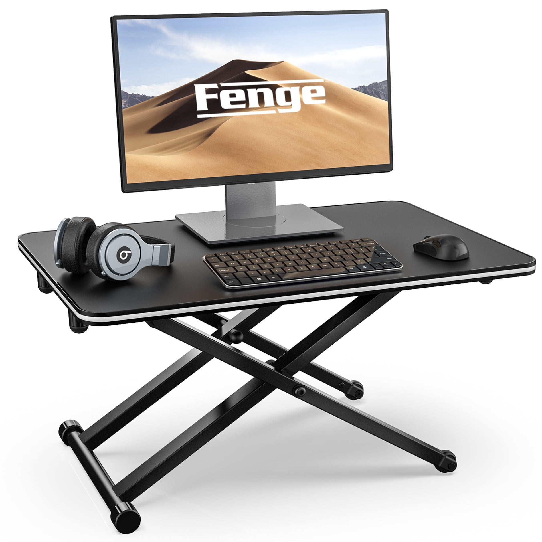 FENGE Standing Desk Converter for Single Monitor Laptop Height