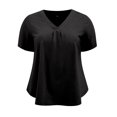 thumbnail image 4 of DARING DIVA Women's Plus Casual Trendy Pleated Shirt Dressy Work Blouse 3X Black, 4 of 5