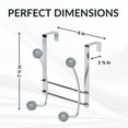 thumbnail image 3 of Over The Door Hook Rack Chrome Finish with 4 Gray Ball Ends, 3 of 7
