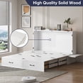 thumbnail image 4 of ZAFLY Solid Wood Queen Size Murphy Chest Bed with Mattress, Convertible Wall Bed into Cabinet with Drawer and Usb Charging Station for Apartment/Bed Room, White, 4 of 9