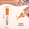 thumbnail image 2 of Uxcell Poster Markers, 2Pcs Large Capacity Permanent Huge Banners Posters Markers Bold Thick Chisel Tip Pens for Painting Drawing on Plastic Glass Wood Rock Canvas, Orange(0.2" Tip Width), 2 of 7