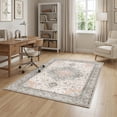 thumbnail image 5 of Janvonne Bohemian Grey-brown Area Rug, Washable Non-Slip Boho Carpet, Vintage Distressed Oriental Rug for Living Room Bedroom Nursery,4'x6', 5 of 8