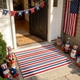 thumbnail image 1 of Patriotic Striped Doormat USA Flag Entry Rug Non Slip Absorbent Washable Floor Mat Durable Welcome Decor For Front Door Porch Patio Entryway 4th Of July Memorial Day Home Use, 1 of 9