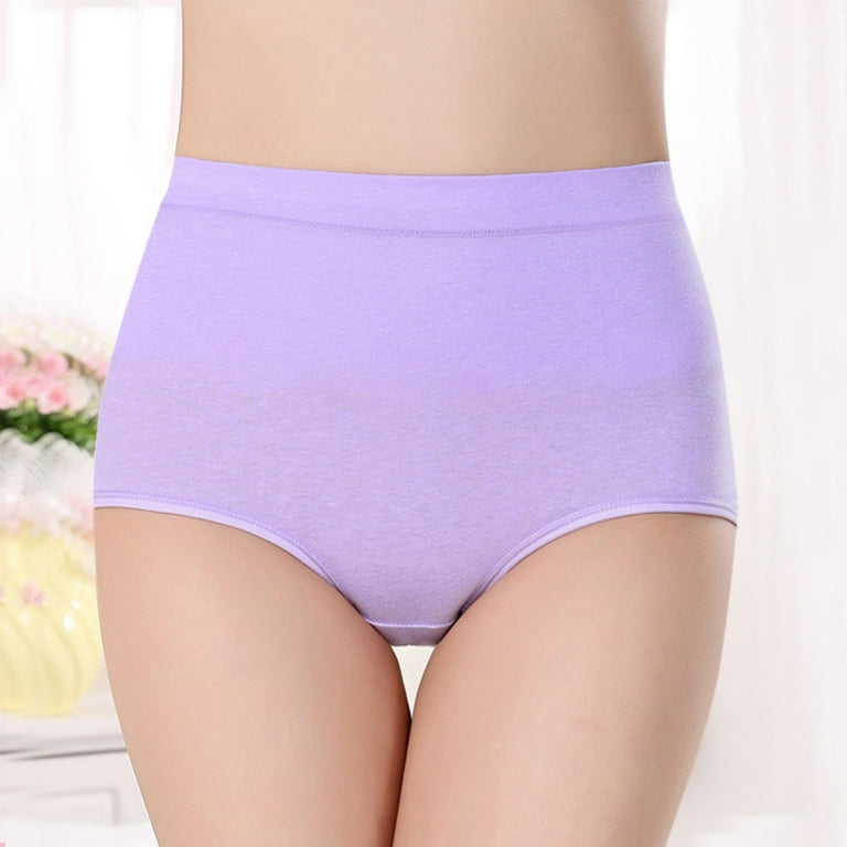 HUPOM Women'S Cotton Underwear Underwear For Women In Clothing High Waist  Leisure None Elastic Waist Purple XL