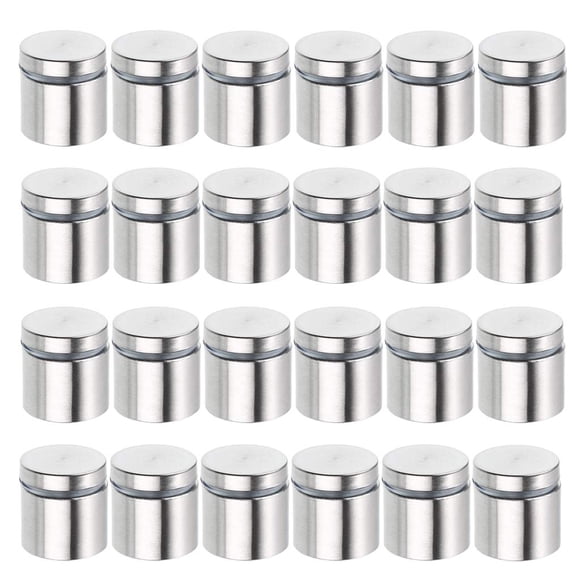 BTSKY Lot de 24 Vis d'Impasse pour Enseigne 1 x 1 Po, Quincaillerie de Clous d'Impasse pour Verre Publicitaire, Impasses en Acier Inoxydable pour Panneau en Verre Plexiglas Image