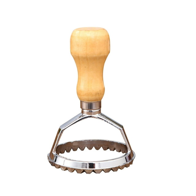 ESTONE Ravioli Stamp Set, Ravioli Cutters with Wooden Handle and Fluted Edge Pastry Cut