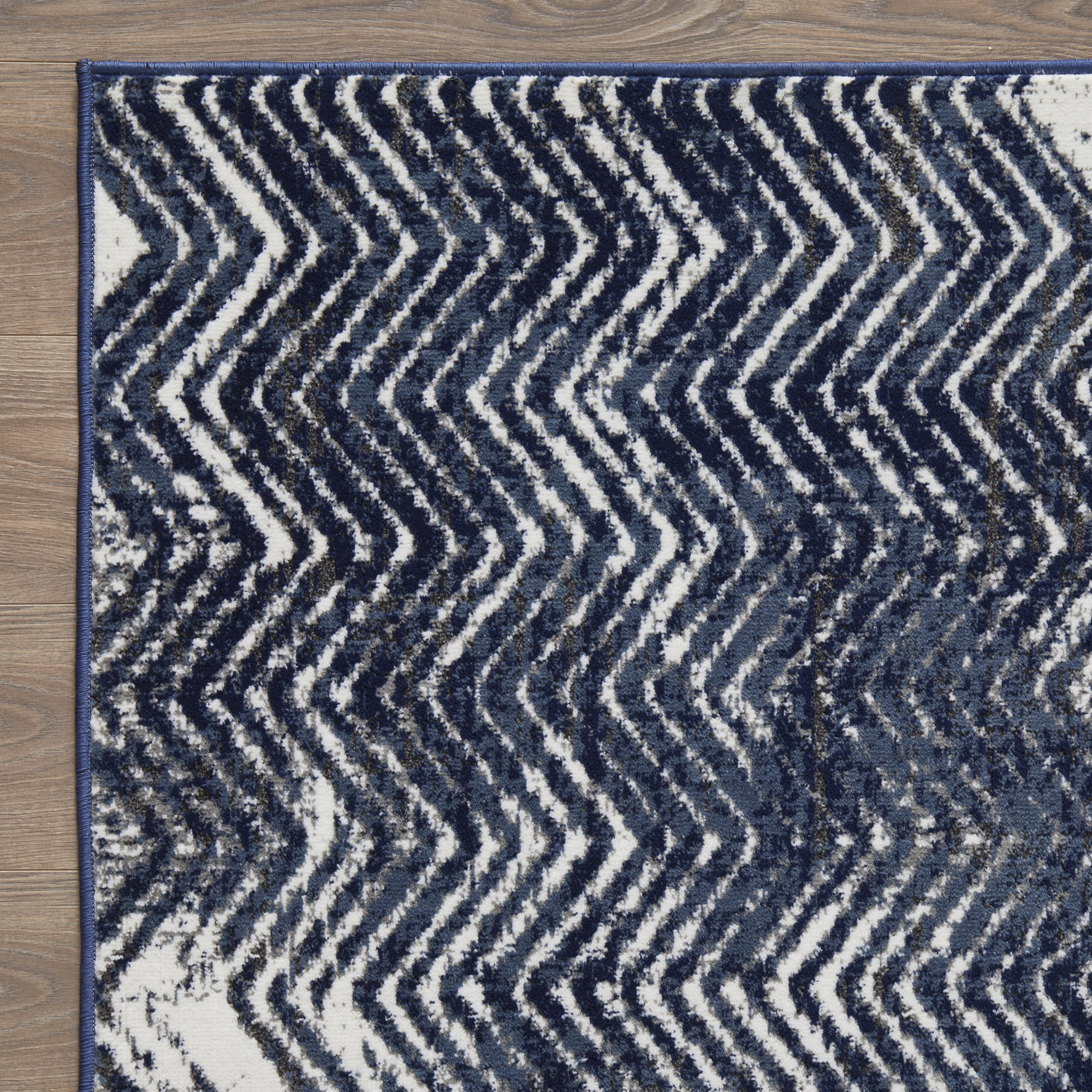 Loomaknoti Aysal Armelar 9' x 12' Blue Chevron Indoor polypropylene Area Rug