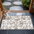 thumbnail image 4 of 2x3 Door Mat Rug, Brown Flower Non-Skid Rubber Backing Large Rectangle Rugs - Living Room Bedroom Home Office, Vintage Farmhouse Boho Leaf Spring Plant Indoor Floor Mat Carpets Washable Rug, 4 of 9