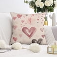 thumbnail image 3 of Valentines Day Watercolor Pink Black Heart Throw Pillow Covers 16"x16", Set Of 2, Linen Study Sofa Cushion Cover Indoor Living Room Home Decor, 3 of 7