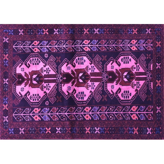 Ahgly Company Indoor Rectangle Persian Purple Traditional Area Rugs, 2' x 5'