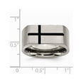 thumbnail image 2 of Titanium 10mm Black Enamel Cross Brushed Band, 2 of 8