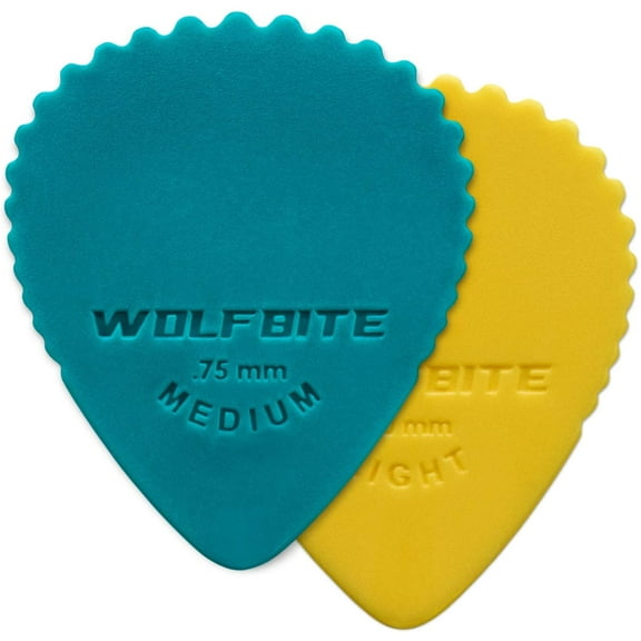 Koala Tools WOLF BITE Guitar Picks | Saw-Toothed Edge Guitar Picks | Medium(.75mm) / Light(.60mm) | Variety 12-pack